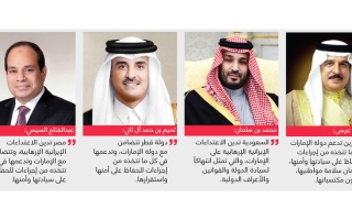 الصورة: تضامن عربي وعالمي مع الإمارات ضد الاعتداءات الإيرانية الإرهابية