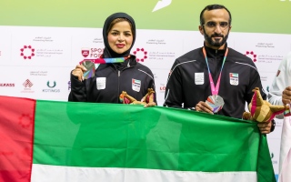 الصورة: "رماية الإمارات" تتقلد فضية الزوجي المختلط في "الألعاب الخليجية"