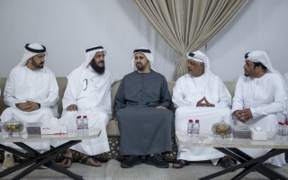 ذياب بن محمد بن زايد يعزي في وفاة والدة الشهيد سعيد أحمد المري