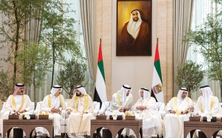 رئيس الدولة يستقبل حكام الإمارات والشيوخ والمهنئين بمناسبة عيد الأضحى المبارك