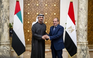 الصورة: رئيس الدولة يبحث مع الرئيس المصري علاقات البلدين والتطورات الإقليمية