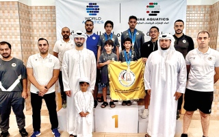 الصورة: نادي مليحة يحصد 4 ذهبيات في كأس الإمارات للسباحة