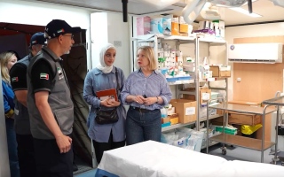 الصورة: المستشفى الميداني الإماراتي في غزة يستقبل وفداً من مكتب الأمم المتحدة لتنسيق الشؤون الإنسانية