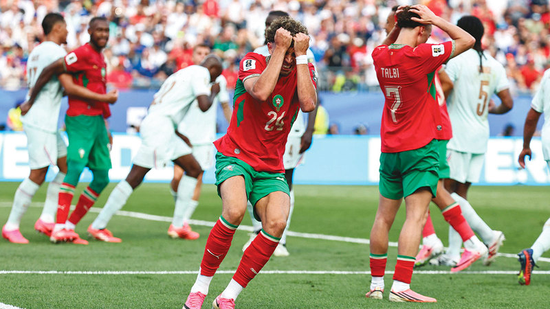 نجم المغرب نائل العيناوي وحالة حزن كبيرة بعد وداع مونديال 2026 . أ.ف.ب
