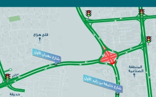 الصورة: العين.. إغلاق جزئي للدوار المؤقت عند تقاطع شارعي نهيان الأول وخليفة بن زايد الأول