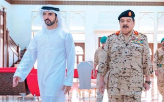 الصورة: حمدان بن محمد يشهد التمرين العسكري المشترك &laquo;درع البحرين&raquo;