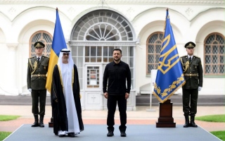 الصورة: سفير الإمارات يقدم أوراق اعتماده إلى رئيس جمهورية أوكرانيا