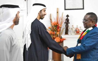 الصورة: شخبوط بن نهيان يلتقي رئيس زيمبابوي ويبحثان تعزيز العلاقات الثنائية