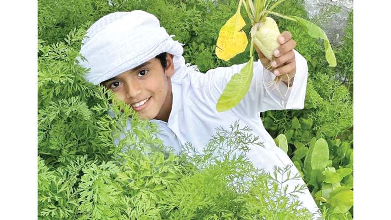 لم تبقَ الزراعة نشاطاً منزلياً يمارسه مصلح سعيد العرياني بدافع الهواية، بل نقل خبرته إلى محيطه المدرسي، وأصبح قائداً لفريق يقدم ورشاً عملية للأطفال الأصغر سناً.
