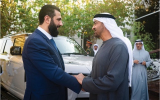 الصورة: رئيس الدولة والرئيس السوري يبحثان تعزيز العلاقات بين البلدين