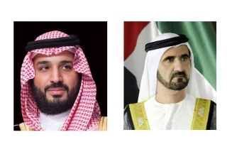 الصورة: ولي العهد السعودي يُعزي محمد بن راشد في وفاة أحمد بن راشد آل مكتوم