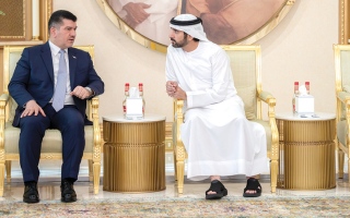 الصورة: حمدان ومكتوم وأحمد بن محمد يواصلون تقبُّل التعازي في وفاة أحمد بن راشد