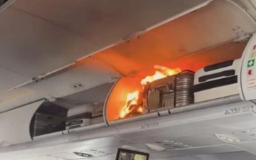 الصورة: اشتعال بطارية ليثيوم يجبر طائرة "لوفتهانزا" على هبوط احترازي في ليون