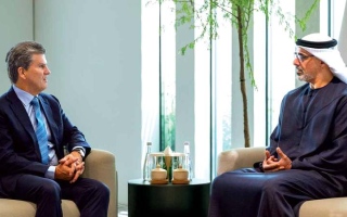 الصورة: خالد بن محمد يلتقي رئيس مجلس إدارة &laquo;جنرال أتلانتيك&raquo;