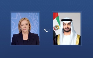 الصورة: رئيس الدولة ورئيسة وزراء إيطاليا يبحثان خلال اتصال هاتفي علاقات التعاون والتطورات الإقليمية