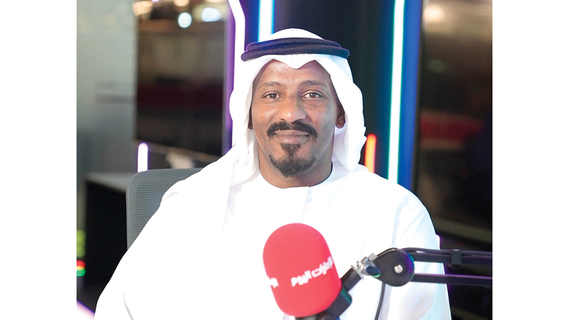 حارس مرمى الوصل وشباب الأهلي والمنتخب الوطني السابق ماجد ناصر. الإمارات اليوم