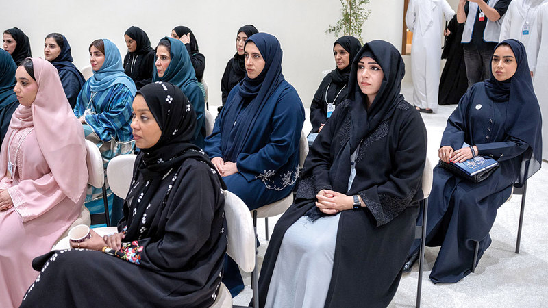 لطيفة بنت محمد خلال حضورها مجلس &laquo;السردية العالمية الجديدة&raquo;. وام