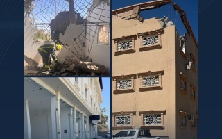 الصورة: السعودية: إصابة شخصين وتضرر 3 مباني و7 مركبات جراء سقوط شظايا جنوب المملكة