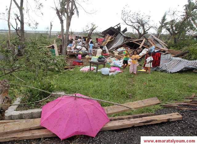 الدمار الذي خلفه اعصار "ميجي" الذي ضرب شمالي الفلبين، وتسبب في خسائر مادية وبشرية -ا.ب