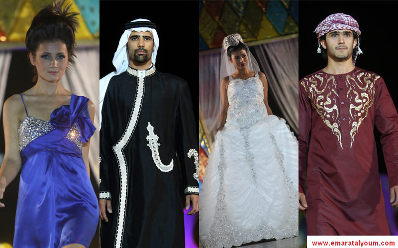 صورة مركبة لعارضين وعارضات شاركوا في تقديم عروض "سما فاشن ويك"، أو "أسبوع سما للموضة"، الذي أطلقت دورته الأولى قناة سما دبي، في برج ستيبس، مقابل برج خليفة-الصور بعدسة: مصطفى قاسمي وأسامة أبو غانم