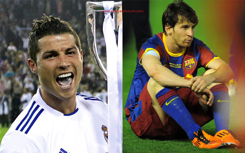 قاد المهاجم الدولي البرتغالي كريستيانو رونالدو فريقه ريال مدريد إلى لقبه الأول في مسابقة كأس ملك أسبانيا لكرة القدم منذ 18 عاماً بتسجيله هدف الفوز على غريمه التقليدي برشلونة 1-صفر، في حين حصد الأرجنتيني ميسي خيبة الهزيمة-أ.ف.ب