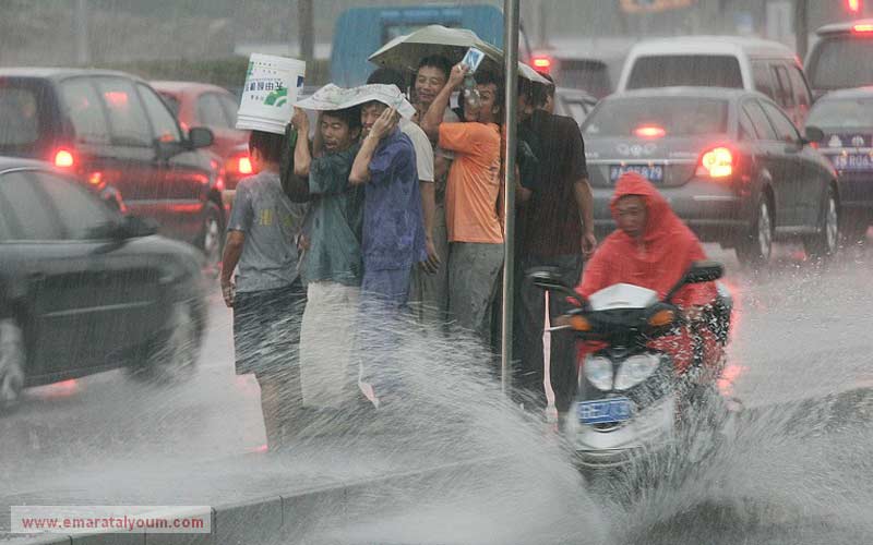 عاصفة رعدية ضربت مدينة شنغهاي الصينية بداية الشهر الحالي.