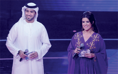 سعود الكعبي و نور الشيخ . من المصدر