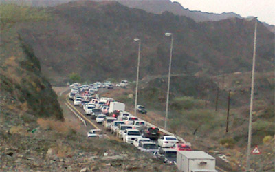 ازدحام في طريق مسافي - رأس الخيمة