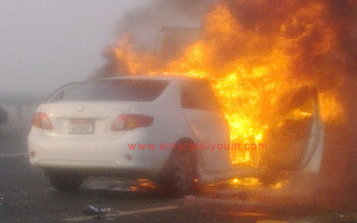 صورة من حادث دبي العابر الذي وقع صباح اليوم -  بعدسة القارئة: حور
