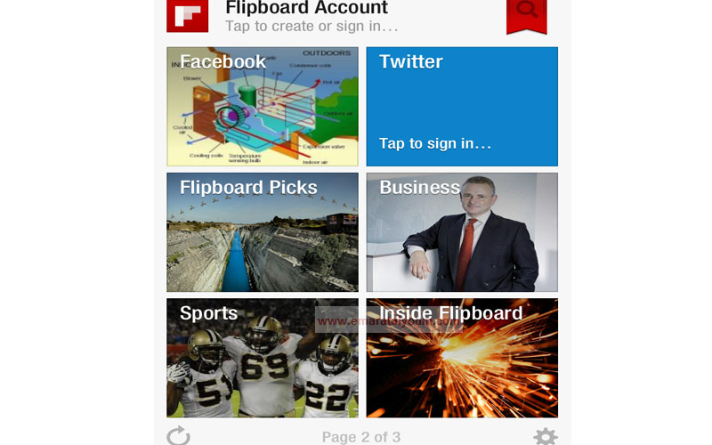 1- flipboard: تطبيق مجاني يوفر محتوى غنياً من مواقع انترنت ومدونات ومواقع التواصل الاجتماعي. وبالإضافة إلى تنوع المحتوى فهذا التطبيق يتميز بسهولة التصفح مقارنة بالعديد من الطبيقات المشابهة العاملة على نظام (ios).