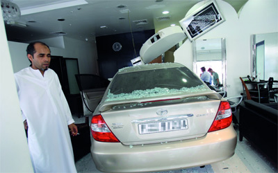 معدات الصالون تعرضت للتلف. 	تصوير: مصطفى قاسمي