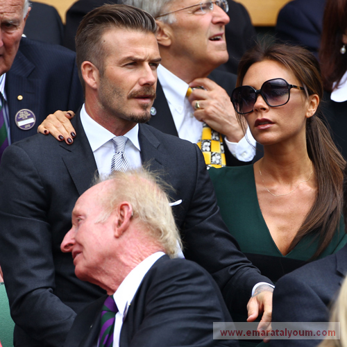 فيكتوريا وديفيد بيكهام شاهدا عدد من المباريات وأهمها مباريات أندي موراي.