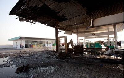 نظام الأمن والسلامة بالمحطة ساهم في تطويق الحريق. تصوير: أحمد عرديتي