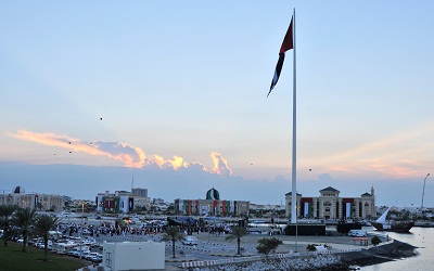 منظر عام لجزيرة العلم بعد رفع علم دولة الإمارات على سابع أعلى سارية بالعالم