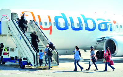 «فلاي دبي» نقلت ‬10.4 ملايين مسافر منذ عام ‬2009.	أرشيفية