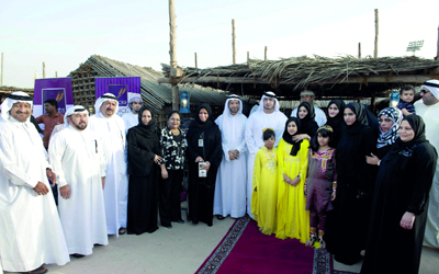 راشد بن حمدان خلال افتتاح القرية التراثية لذوي الإعاقة . 	 وام