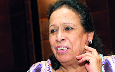 حياة الفهد: «تجار الدراما» أغرقوا شاشات الفضائيات بأعمال خليجية هابطة.              	   تصوير: أحمد عرديتي