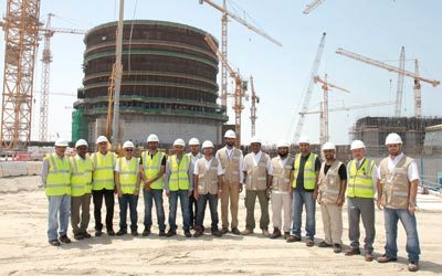 وفد «حديد الإمارات» زار موقع «براكة» للتعرف إلى إنجازات البرنامج النووي السلمي.  من المصدر