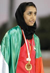 علياء الحمادي حققت الميدالية الثانية لها والسابعة للإمارات في البطولة. من المصدر