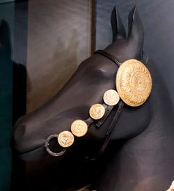 لجام من الذهب عُثر عليه مدفوناً من حصان.