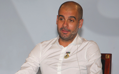 غوارديولا حصل على جائزة أفضل مدرب حقق نجاحات خلال مسيرته. تصوير: مصطفى قاسمي