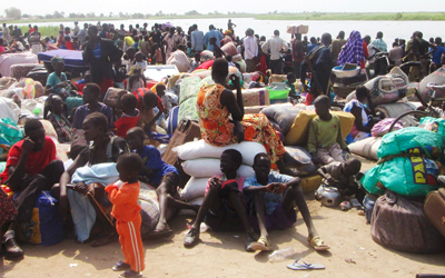 المواجهات بين أنصار سلفا كير ومشار تسببت بأزمة نازحين طاحنة  في جنوب االسودان.   أرشيفية