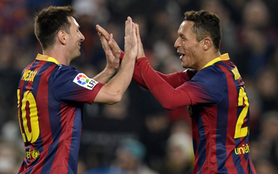 ميسي أكد أن إشراكه في لقاء أتلتيكو من البداية بيد مدرب برشلونة تاتا. أ.ف.ب