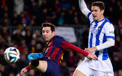 ميسي فشل في بلوغ شباك سوسييداد.  أ٫ب