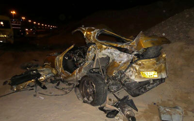 سيارة مزودة بعد تسببها في وقوع حادث مروري. أرشيفية