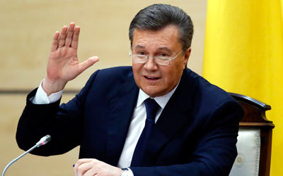 الرئيس الأوكراني المعزول فيكتور يانوكوفيتش دعا إلى استفتاء في كل مناطق أوكرانيا.  إي.بي.إيه