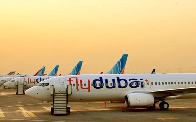 35 طائرة أسطول «فلاي دبي» في نهاية 2013. من المصدر