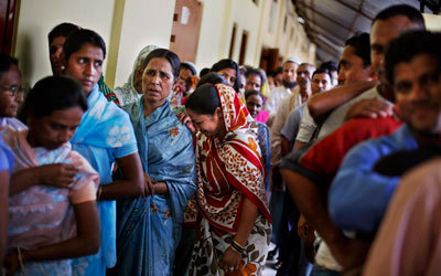 نحو 815 مليون هندي يحق لهم الإدلاء بأصواتهم.  أ.ب