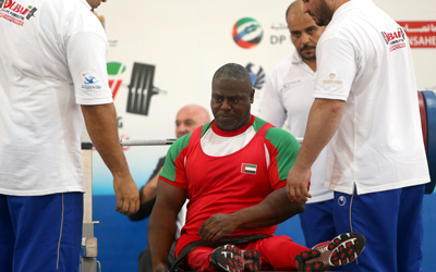 محمد خميس فشل في انتزاع ذهبية وزن 88 كلغ. تصوير: أسامة أبوغانم