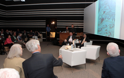 خلال المحاضرة التي أقيمت في «قصر الحصن». تصوير: نجيب محمد